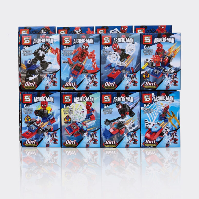 Sy1272 Spiderman x 8 minifiguras + ROBOT