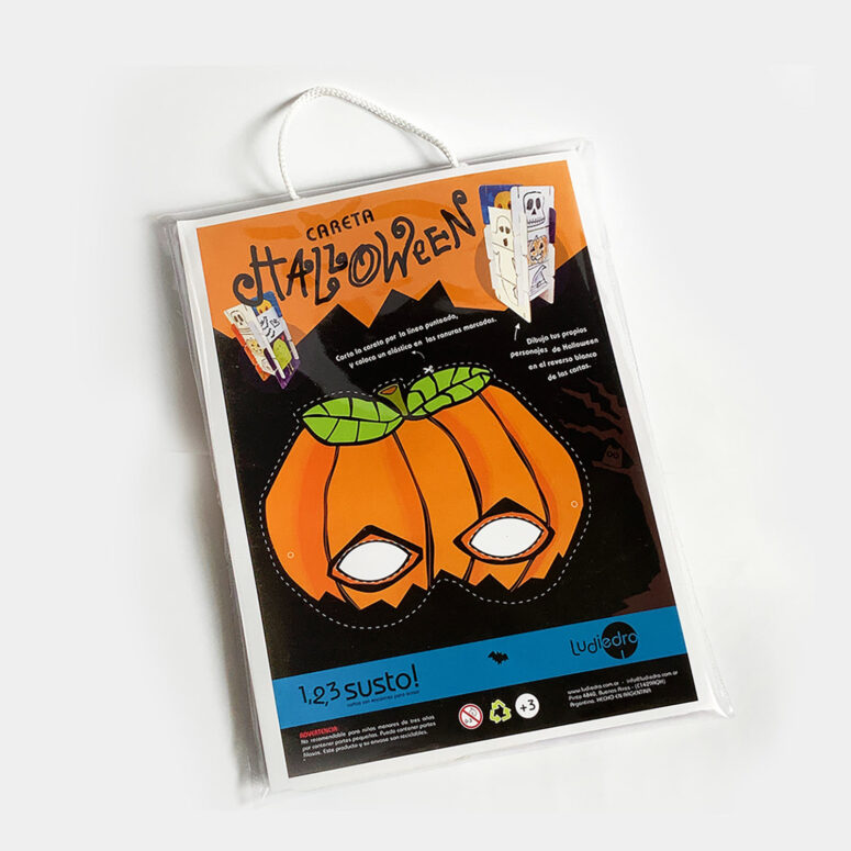 Careta Halloween  para armar - 1,2,3 Susto - Ludiedro